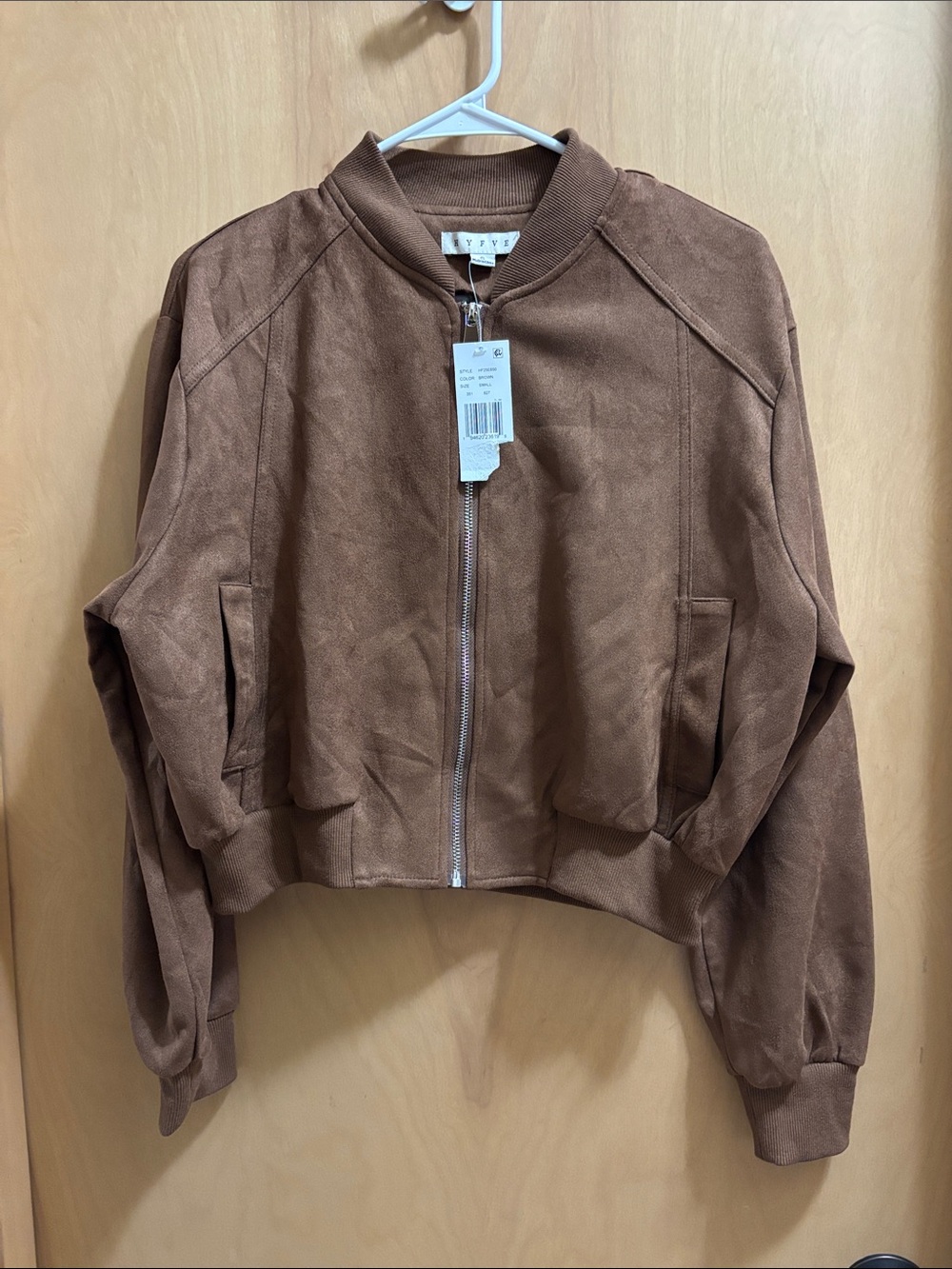 HYFVE - Mandy Suede Zip Bomber Jacket Cropped